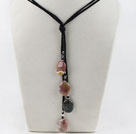 18.1 inches indian agate necklace with extendable chain