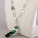 Rainboe flourite green agate necklace with extendable chain