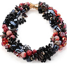 Nice Multi Twisted Strands Colorful Manmade Crystal Tourmaline And Agate Necklace With Magnetic Clasp