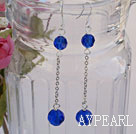 dangling dyed blue earrings