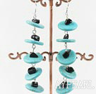 turquoise and black agate earrings