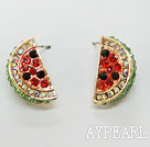 fashion watermelon shape earrings with rhinestone