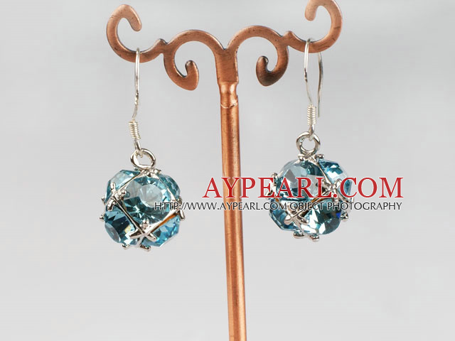 manmade diamond ball earrings