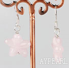 starfish rose quartze earrings