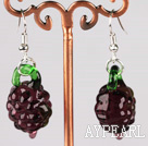 grape shape colored glaze earrings
