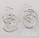 fashion silver plated metal multi loop earrings without nickle