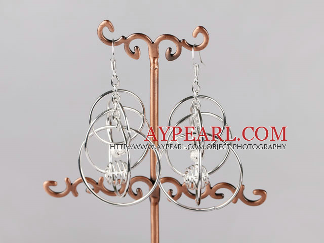 fashion silver plated metal multi loop earrings without nickle