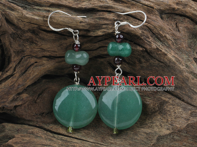 aventurine garnet earring