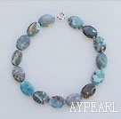 18 inches 22*30mm blue agate necklace