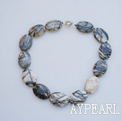 19 inches 25*35mm net stone necklace with moonlight clasp