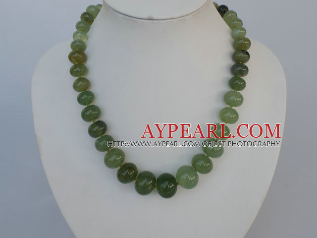 8-18mm serpentine jade graduated necklace with moonlight clasp
