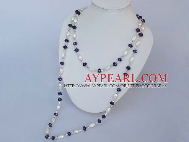 fashion arylic and crystal long style necklace