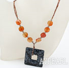 Agate and Unakite Pendant Necklace