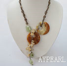 trendy smoky quartze citrine and gem necklace