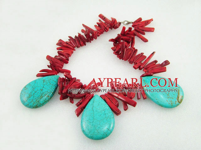 coral turquoise necklace