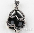 vintage-like engraved alloy jewelry immitation blue drop gemstone pendant 