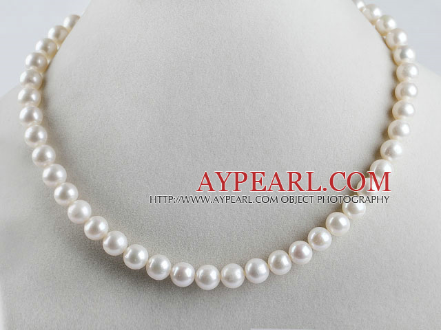 exquisite A grade good luster 15.7 inches 9-10mm natural white color pearl necklace изысканный сорт хороший блеск 15,7 дюймов 9-10мм естественный цвет белый жемчужное ожерелье