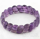 faceted elastic amethyst 9*14mm bangle bracelet