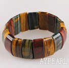 faceted elastic blue and red tiger eye 12*25mm bangle bracelet