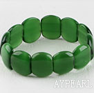7.5 inches stretchy style dark green cat's eye bangle bracelet 