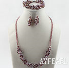  Czech crystal necklace bracelet earrings set 