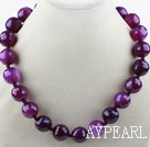 Classic 18 χιλιοστά πολύπλευρη Purple Agate Beaded κολιέ με καρφίτσα Moonlight