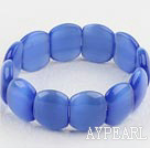 elastic light blue cat's eye bracelet