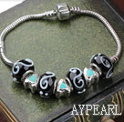 Fashion Style Black Colored Glaze Charm Bracelet