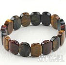 faceted elastic blue and red tiger eye 16*20mm bangle bracelet