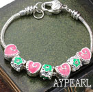 Fashion Style Pink Heart Shape Accessories Charm Bracelet