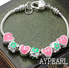 Fashion Style Pink Heart Shape Accessories Charm Bracelet
