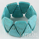 20*25mm triangle shape turquoise elastic bangle bracelet 
