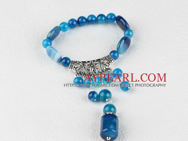 7.5 inches admirably blue agate bracelet