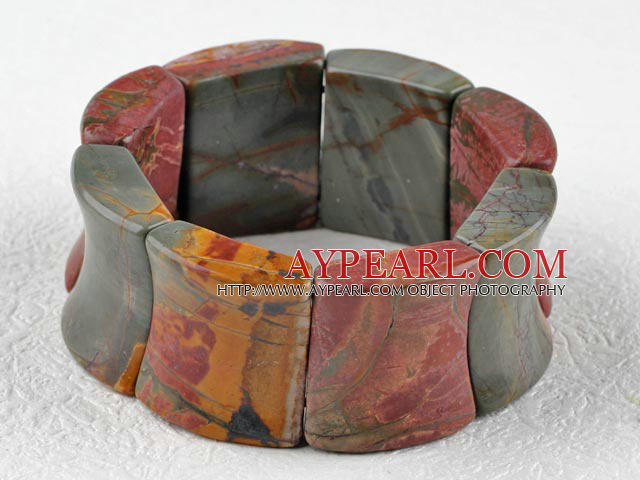 Chunky style big Australia pictur jasper stone bangle bracelet