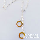 metal jewelry long style agate necklace 
