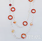 metal jewelry fashion long style agate necklace