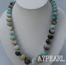 hot 8-16mm amazon stone necklace with spring ring clasp