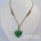 17.5 inches simple aventurine pendant necklace with lobster clasp