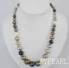 multi colored seashell beaded necklace with moonlight clasp