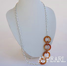 natural agate necklace with metal chain and flower shaped lobster clasp