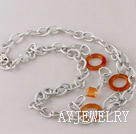 new style metal jewelry agate and bold chain necklace