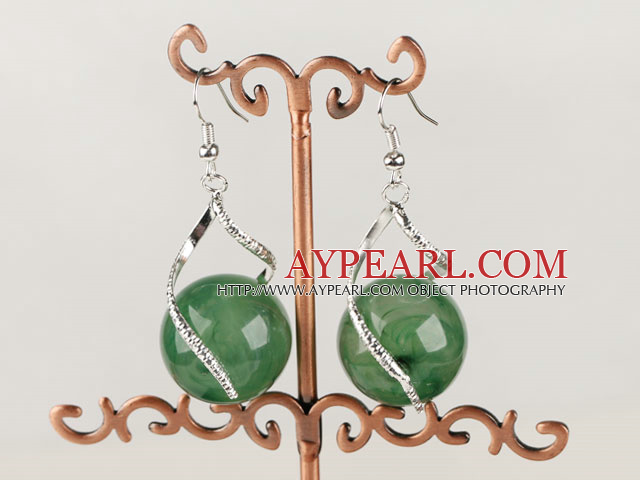 popular 20mm green acrylic ball earrings