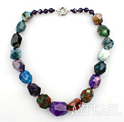 17 inches multi color agate stone necklace