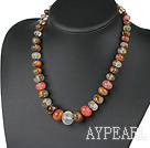 tiger quartz graduated beaded necklace with spring ring clasp