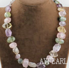 17.7 inches amethyst citrine and  green jasper necklace