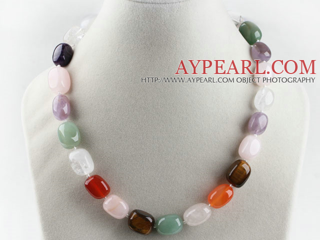 17.7 inches lovely mullti color gemstone necklace