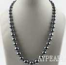 Tungsten steel color sea shell beads graduated necklace