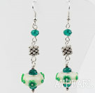 pearl serpentine jade earrings