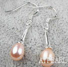 Classic Design Natural Pink Freshwater Pearl Bridal Earrings