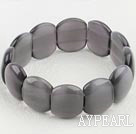 elastic gray color cat's eye bracelet